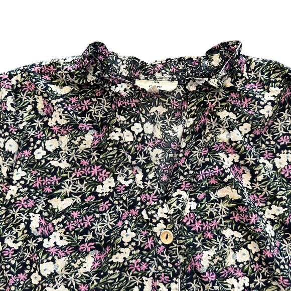 Entro Womens multicolor babydoll top, tiered, floral, size Large - Picture 5 of 7